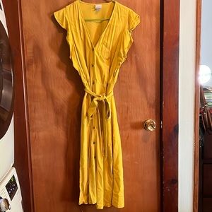 Golden yellow maxi dress